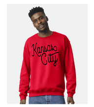 Load image into Gallery viewer, Kansas City Puff or Foam (football colors) gildan crewneck
