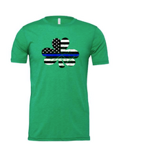 Load image into Gallery viewer, Blue line shamrock flag youth and adult
