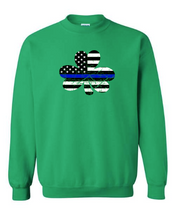 Load image into Gallery viewer, Blue line shamrock flag youth and adult
