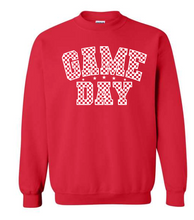 Load image into Gallery viewer, Game Day (checker) gildan crewneck sweatshirt
