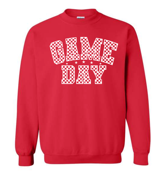 Game Day (checker) gildan crewneck sweatshirt