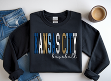 Load image into Gallery viewer, KANSAS CITY baseball distressed multicolor -Adult sweatshirt
