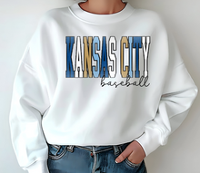 Load image into Gallery viewer, KANSAS CITY baseball distressed multicolor -Adult sweatshirt
