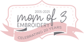 Mom of 3 Embroidery
