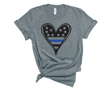 Load image into Gallery viewer, Police Doodle heart flag tee
